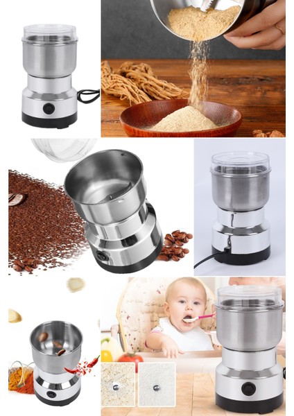 Sessiz 50G Mini Elektrikli Öğütücü, Çok Amaçlı ve Paslanmaz Çelik Siyah indirimleri