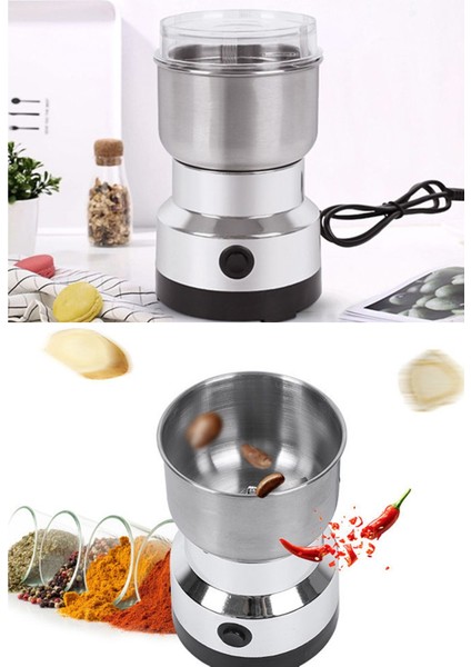 Sessiz 50G Mini Elektrikli Öğütücü, Çok Amaçlı ve Paslanmaz Çelik Siyah