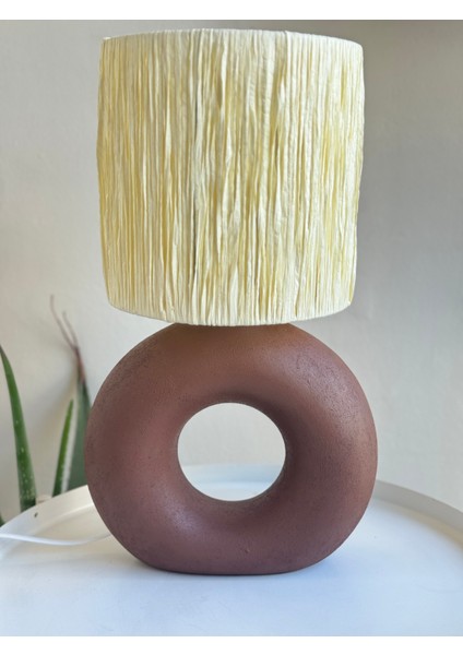 Seramik Kahverengi Simit Abajur