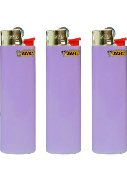 J3 Taşlı Çakmak, Slim, 3 Adet Mor Renk