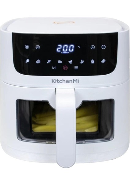 6l Beyaz Air Fryer Fritöz, Sağlıklı ve Pratik Pişirme Cihazı