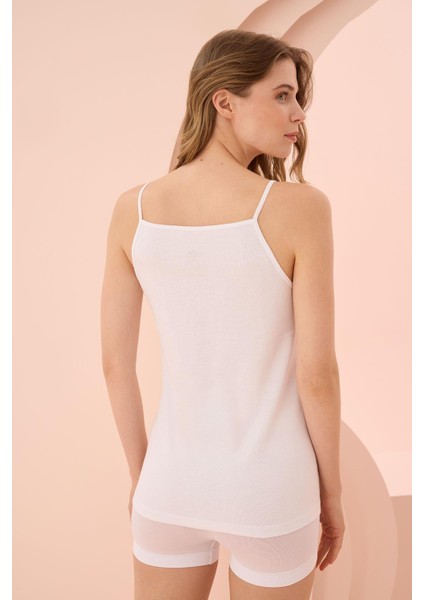 Bicomi Ip Askılı Beyaz Ribana Atlet modelleri