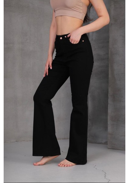 Kadın Yüksek Bel Ispanyol Paça Jean Pantolon fiyatları