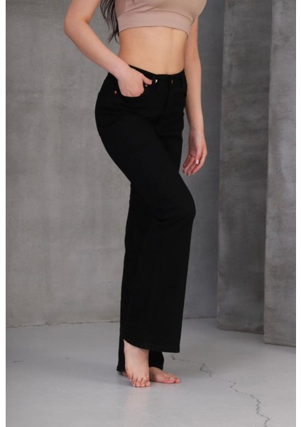 Kadın Yüksek Bel Ispanyol Paça Jean Pantolon fırsatları