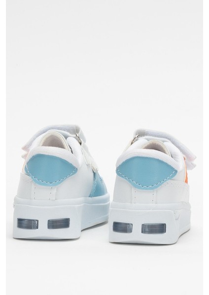 Işıklı Unisex Rahat Hafif Çocuk Spor Ayakkabı Turkuaz - Turuncu fırsatları