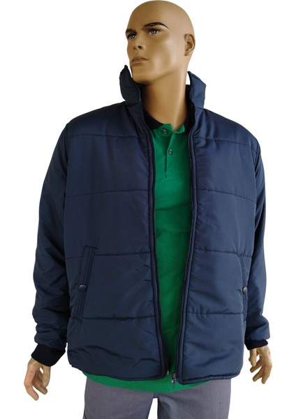 Erkek Regular Fit Klasik Kesim Fermuarlı Çift Cepli Dik Yaka Mont