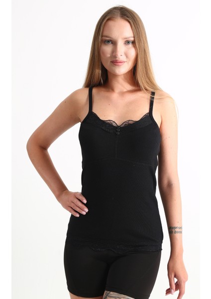 Kadın Askılı Bluz Siyah