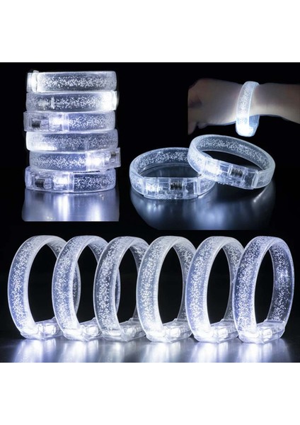 Beyaz-Gümüş LED Işıklı Baskı Yapılabilen Pilli Bileklik Bilezik 1,5 cm Genişlik (5313) fiyatları