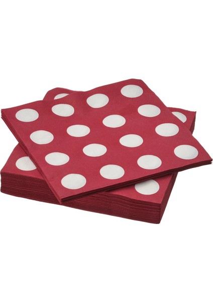 Slojstjart Desenli Peçete Kırmızı Beyaz 33 x 33 cm 30 Adet