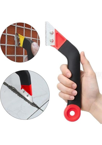 Kırmızı Fayans Derz Dolgu ve Kazıma Aleti, Duvar Temizliği ve Yenileme Aracı