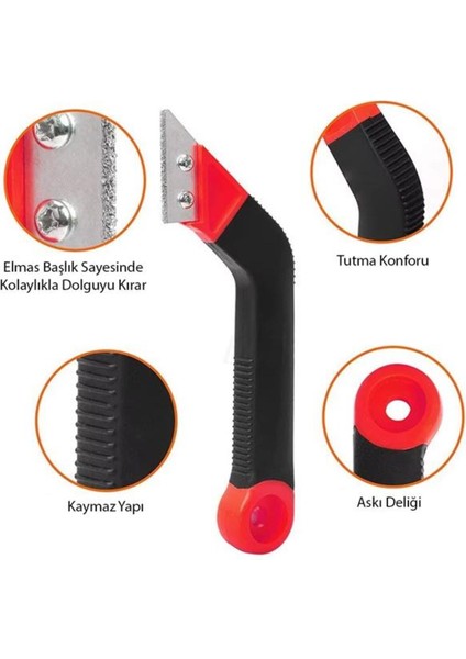 Kırmızı Fayans Derz Dolgu ve Kazıma Aleti, Duvar Temizliği ve Yenileme Aracı fiyatları