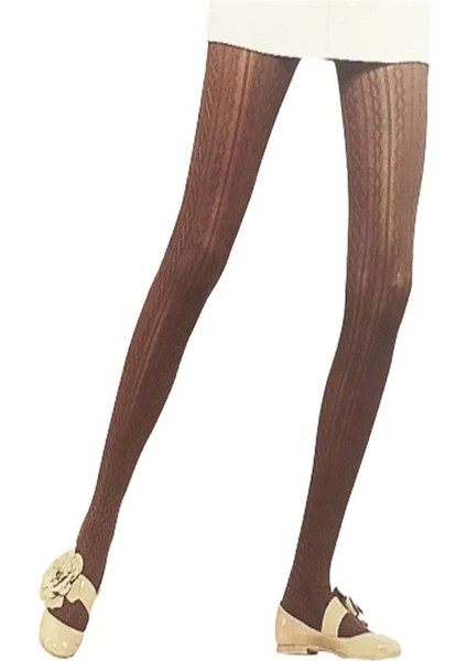 Kadın Kalın Desenli Külotlu 711 Kahve 1