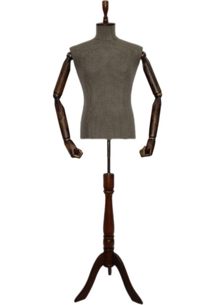 Ahşap Erkek Manken, Kollu ve Ayaklı, Şık ve Doğal Görünüm Sağlar.