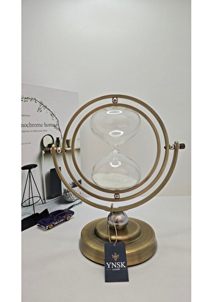 Eskitme Metal Hareketli Kum Saati Zarif Vintage Tasarım ile Evinizi Süsler