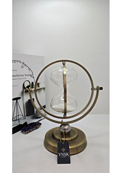 Eskitme Metal Hareketli Kum Saati Zarif Vintage Tasarım ile Evinizi Süsler