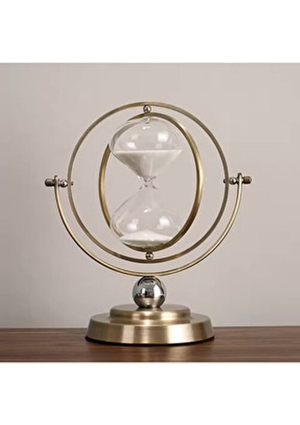 Eskitme Metal Hareketli Kum Saati Zarif Vintage Tasarım ile Evinizi Süsler