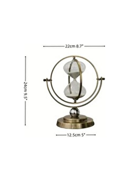 Eskitme Metal Hareketli Kum Saati Zarif Vintage Tasarım ile Evinizi Süsler
