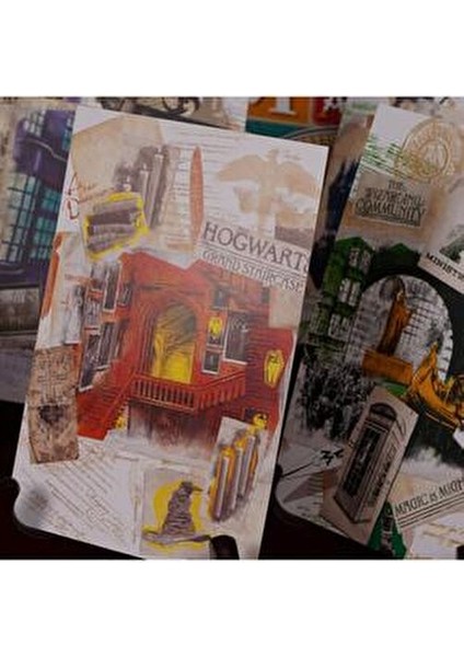 Hogwarts Davet Mektup Seti Sert Mukavva Kaplama Özel Tasarım Siyah Kutu
