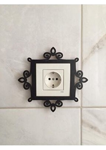 Revnak Dekoratif Priz Çerçevesi Siyah Renk Modern Tasarım İç Mekan Aksesuarı