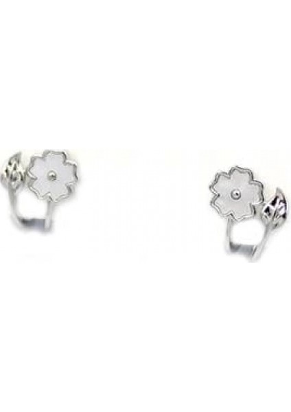 Gümüş Iğneli Çiçek Küpe - Gümüş