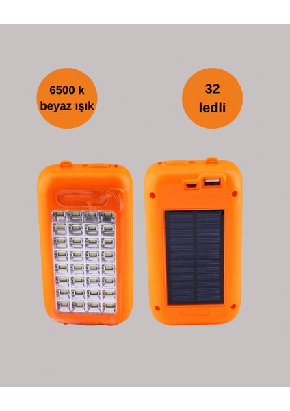 Güneş Paneli Destekli Powerbank ve LED Işıldak – 10000 Mah, Çift Usb, Outdoor Kullanım Içi indirimleri