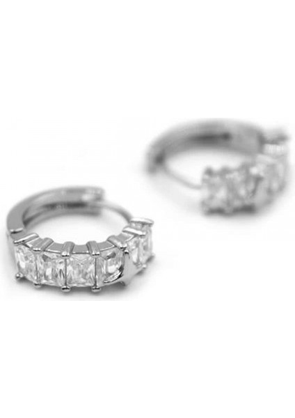 Taşlı Halka Küpe - Gümüş fiyatları