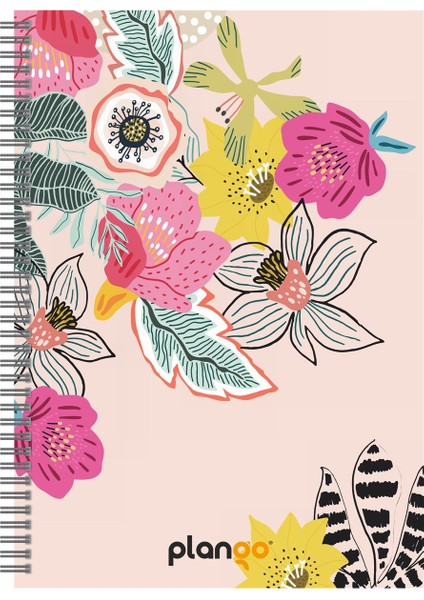 Renkli Çiçekler Spiralli Günlük Planlama Defteri - 100 Sayfa - 17X24 Planlayıcı Defter fiyatları
