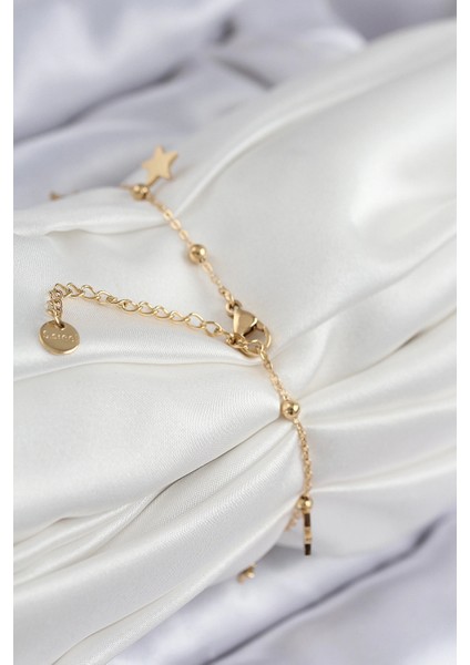 316L Çelik Sıralı Yonca Model Gold Renk Kadın Bileklik - TJ-BB7824 fiyatları