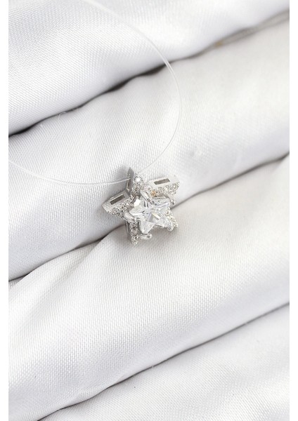 Misineli Yıldız Model Gümüş Renk Hayalet Kolye - TJ-BKO10504