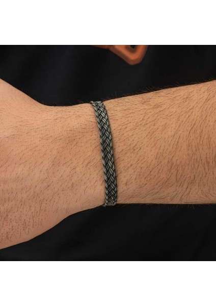 Gümüş Kazaziye Örgü Bileklik
