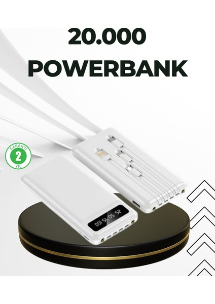 20.000MAH Taşınabilir Powerbank Pd Teknolojili Çift USB Çıkışlı