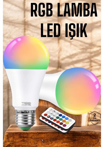 Rgb LED Lamba LED Işık Ampul Renk Değiştirebilen 100 Watt