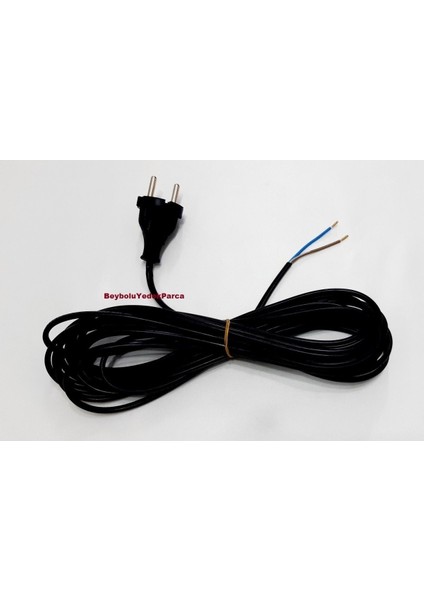 Yassı Siyah Elektrik Kablo 7 Metre Makara Süpürge Bağlantısı