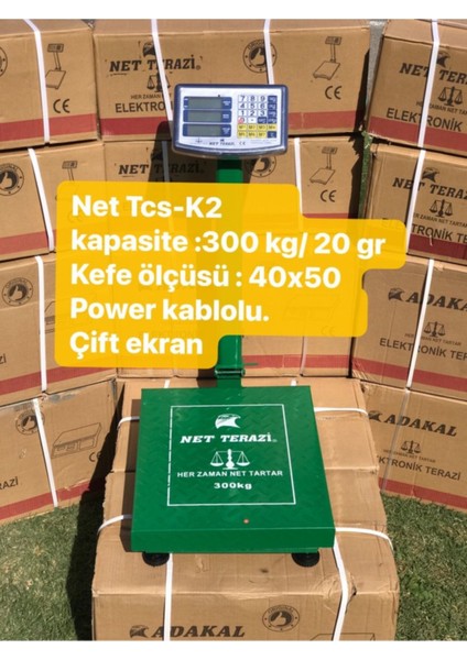 Şarjlı Dijital Terazi 300 Kg, Net Tsc, K2, Elektronik, Yeşil Renk