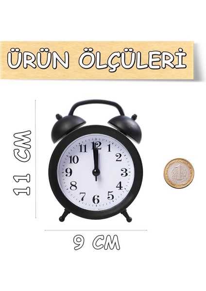 Søtrund Mini Boy Akar Saniyeli Alarmlı Masa Saati - Çalar Saat Siyah 7169851 fiyatları