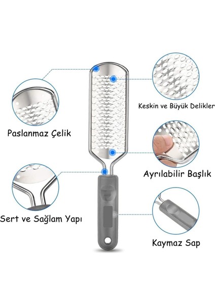 Absolute Paslanmaz Çelik Profesyonel Topuk Rendesi Törpü 7167771 fiyatları
