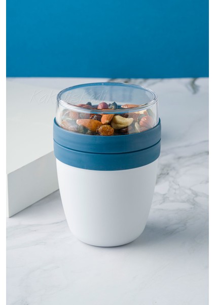 Taşınabilir Kaşıklı Yoğurt Kabı - 700 ml Pratik Yemek Bardağı 7176421