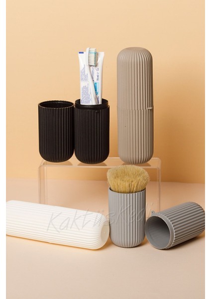 4'lü Set Seyahat Tipi Aksesuar Taşıma Kabı Gözlük Diş Fırçası Diş Macunu Saklama Kutusu 7169891