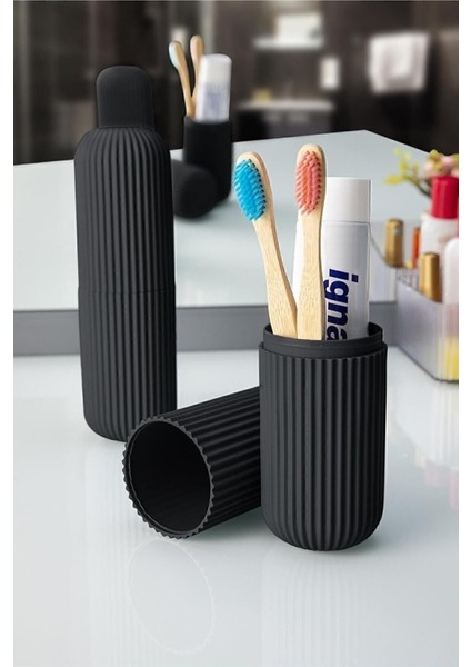 4'lü Set Seyahat Tipi Aksesuar Taşıma Kabı Gözlük Diş Fırçası Diş Macunu Saklama Kutusu 7169891