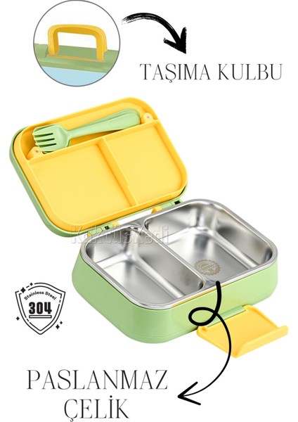 2 Bölmeli Paslanmaz Çelik Çocuk Beslenme Kutusu - Yemek Saklama Kabı Dinozor 7178381 fiyatları
