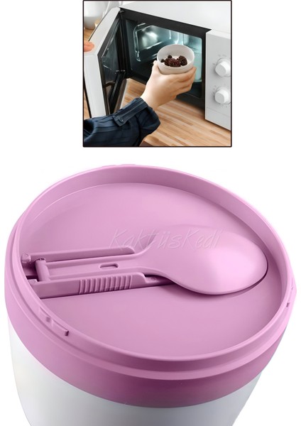 Taşınabilir Kaşıklı Yoğurt Kabı - 700 ml Pratik Yemek Bardağı 7176431 fırsatları