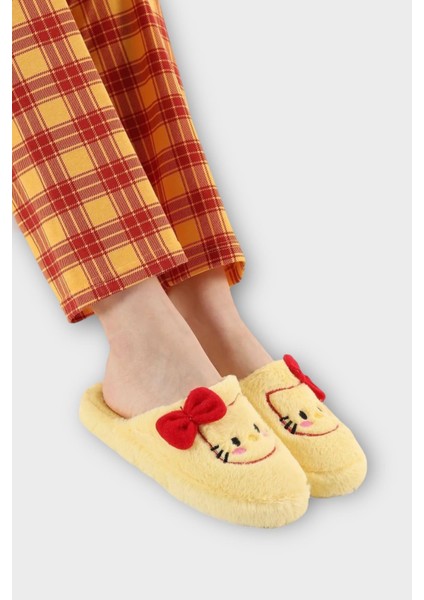 Hellokitty Figürlü Sıcak Tutan Kışlık Kadın Ev Terliği Sarı - Kırmızı fiyatları