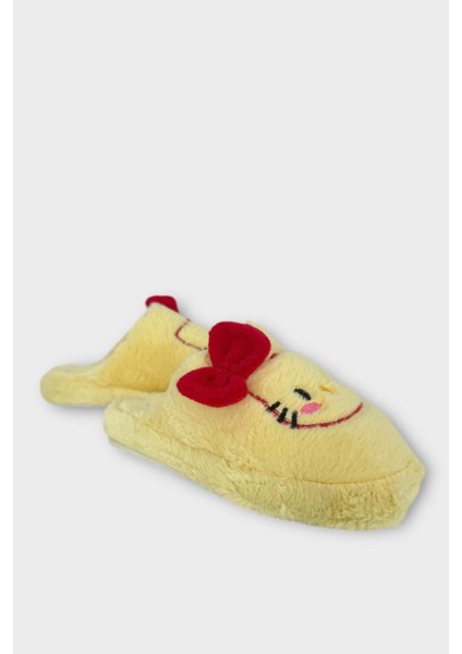 Hellokitty Figürlü Sıcak Tutan Kışlık Kadın Ev Terliği Sarı - Kırmızı fırsatları