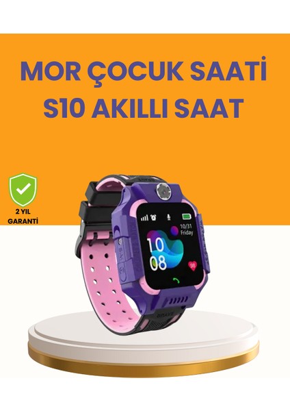 Allzey S10 Mor Akıllı Çocuk Saati Konum Takip ve Güvenlik Özellikli