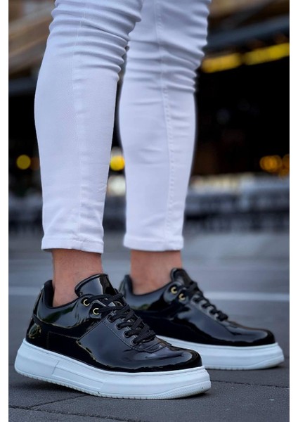 ZRN-X20 Premium Yüksek Taban Siyah Rugan Günlük Erkek Sneaker fiyatları