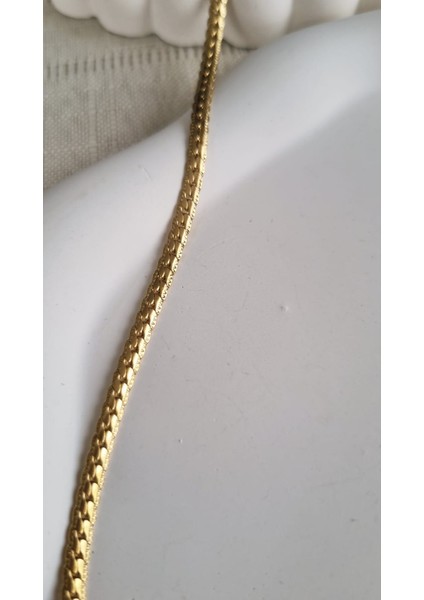 Paslanmaz Çelik Ince Yılan Ezme Gold Zincir Kolye fiyatları