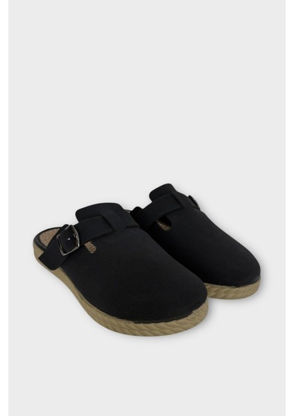 Kemerli Tokalı Nubuk Kadın Ev Terliği Siyah modelleri