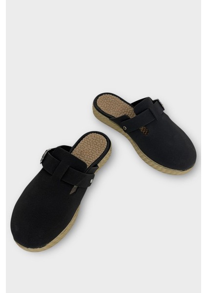 Kemerli Tokalı Nubuk Kadın Ev Terliği Siyah fırsatları