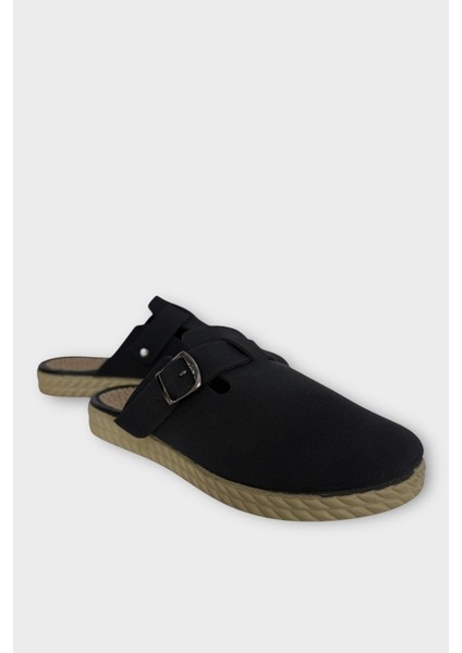 Kemerli Tokalı Nubuk Kadın Ev Terliği Siyah indirimleri