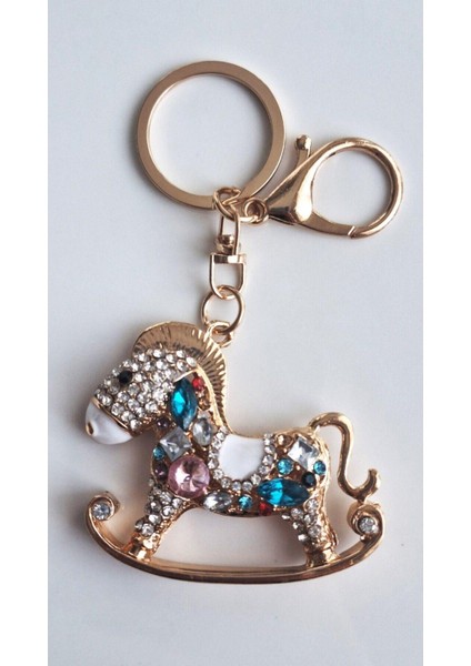 Lüks Hediyelik Zirkon Taşlı At Anahtarlık & Çanta Süsü 11 cm fiyatları